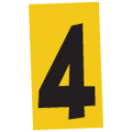 Number 4 icon, black on yellow Number 4 icon, black on yellow
